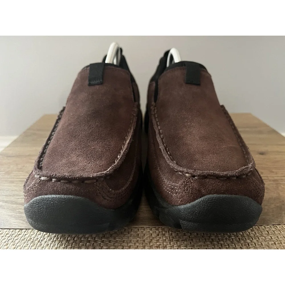 Lands End Shoes Mens 9 D Brown All Weather Slip On Moc Toe Loafers M1